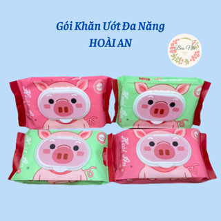 COMBO 2 Khăn Ướt Không Mùi 65 Tờ, Giấy Ướt Hoài An Chính Hãng Không Cồn Kháng Khuẩn An Toàn Cho Bé 88430