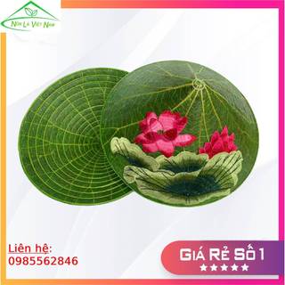 Nón thêu hoa sen - Nón lá sen - Nón huế