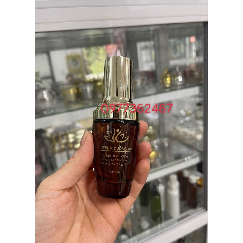 CHAI THỦY TINH VNV 30ML NÂU IN CHỮ SERUM DƯỠNG ẨM
