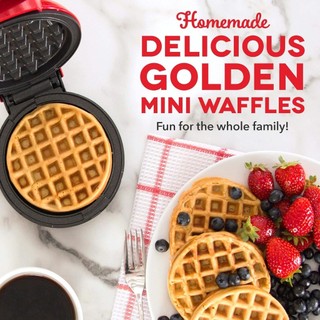 Máy làm bánh waffle mini Dash (màu đỏ)