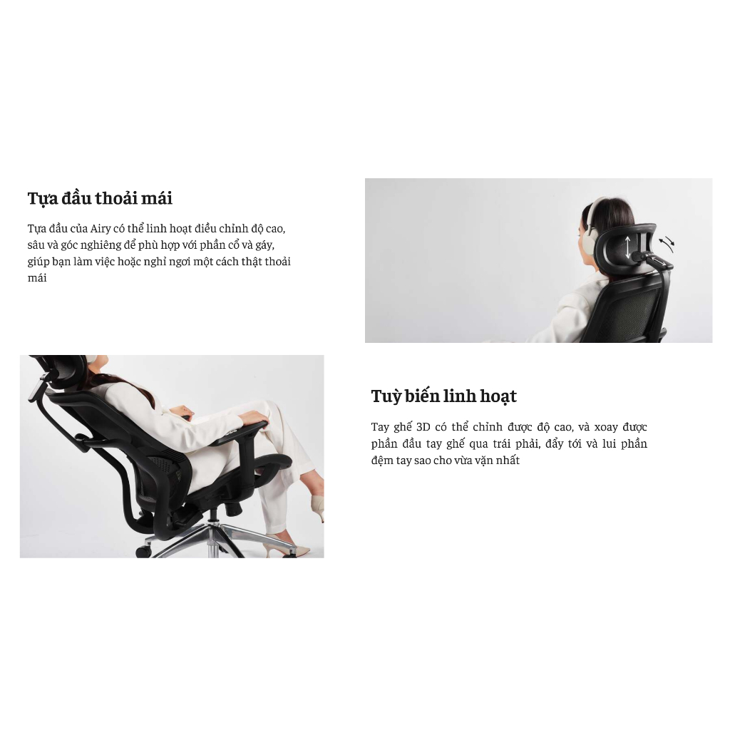 Ghế công thái học HyperWork Airy