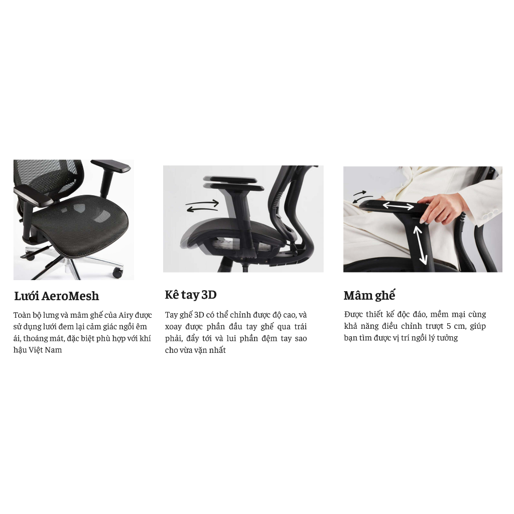 Ghế công thái học HyperWork Airy