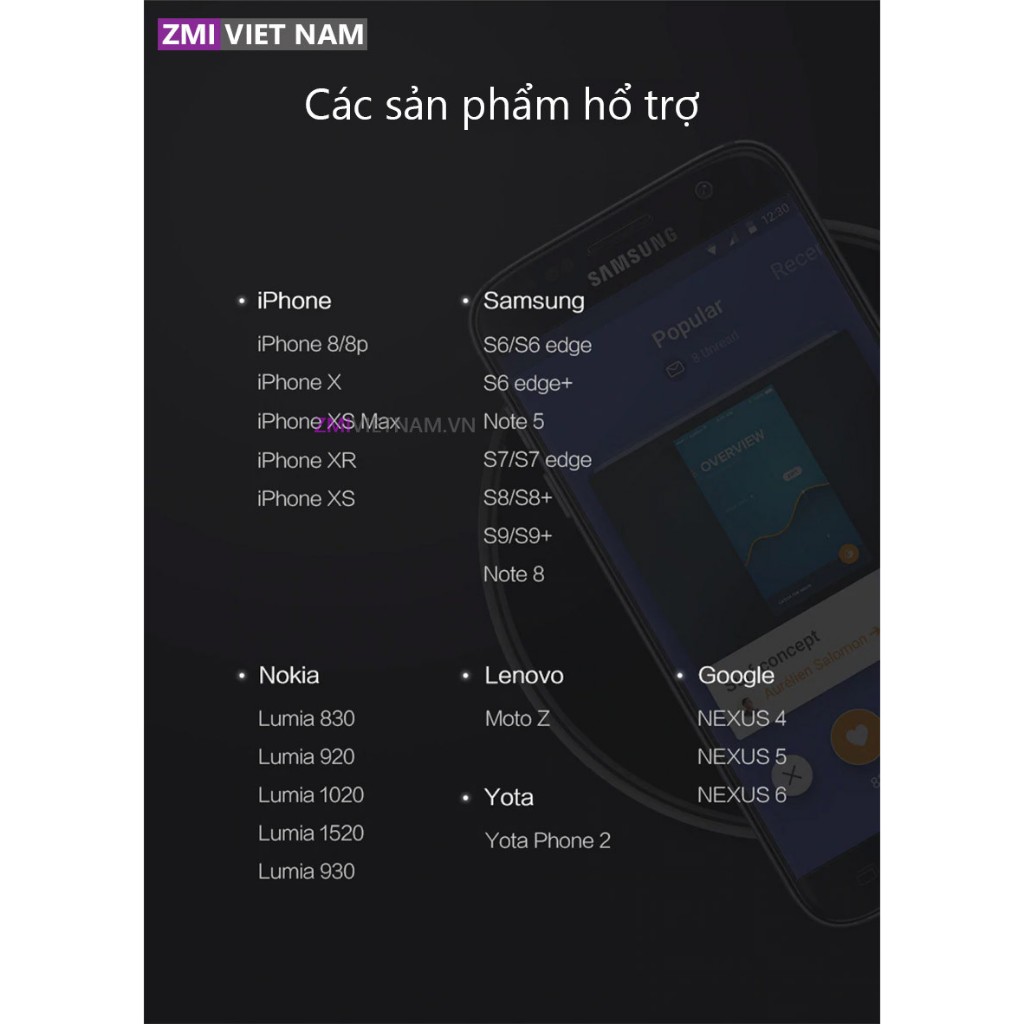 Dock sạc không dây XMZMi WTX10 nhanh Quick Charger 3.0