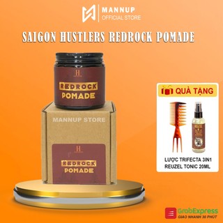 Sáp vuốt tóc saigon hustlers red rock pomade 112g - tặng kèm lược + lagoon tonic 20ml