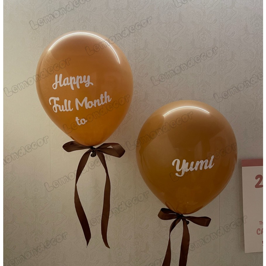 Sét 2 bóng Full Month + Tên bé  _by LemonDecor