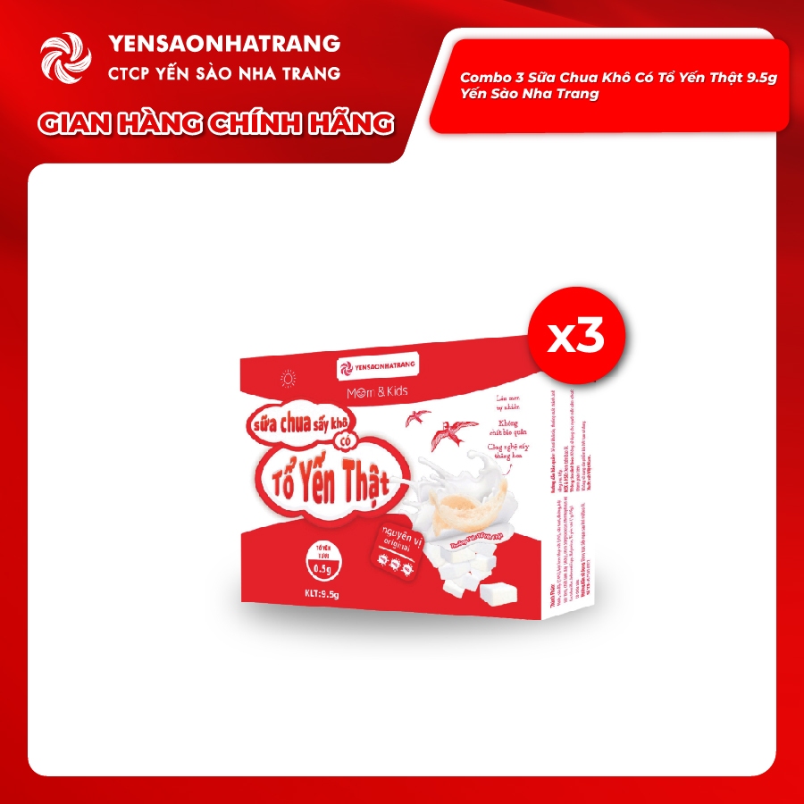 Combo 3 Hộp Sữa Chua Khô Có Tổ Yến Thật 9.5g