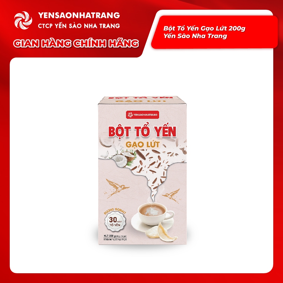Bột Tổ Yến Gạo Lứt Yến Sào Nha Trang 200g (10 gói) (Chính Hãng)