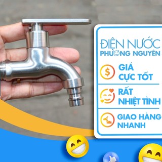 Vòi nước gắn tường INOX SUS 304 Như Lan San 425i cao cấp dùng làm vòi nước máy giặt, vòi nước rửa tay