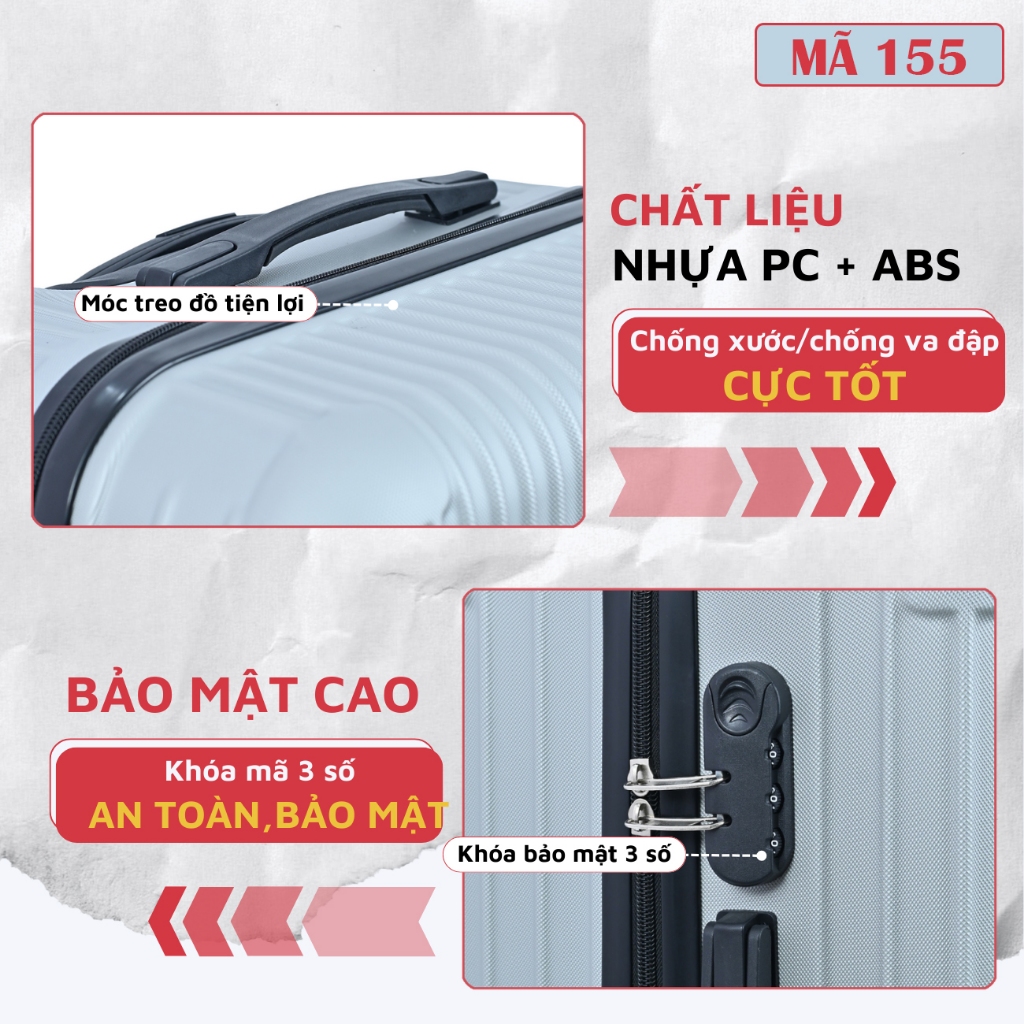 Vali du lịch Kingsun vali kéo Size28 inch KS-T01/155 Cao Cấp bảo hành 5 năm