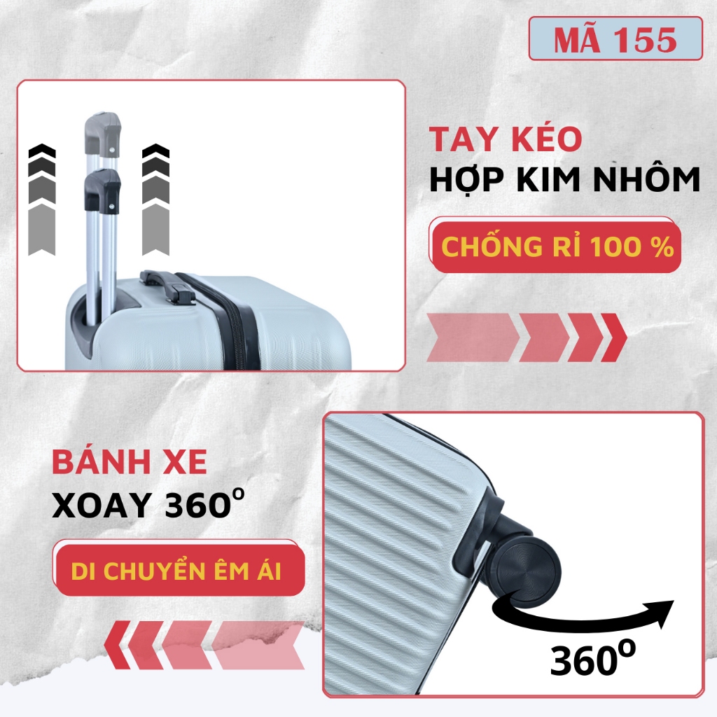 Vali du lịch Kingsun vali kéo Size28 inch KS-T01/155 Cao Cấp bảo hành 5 năm