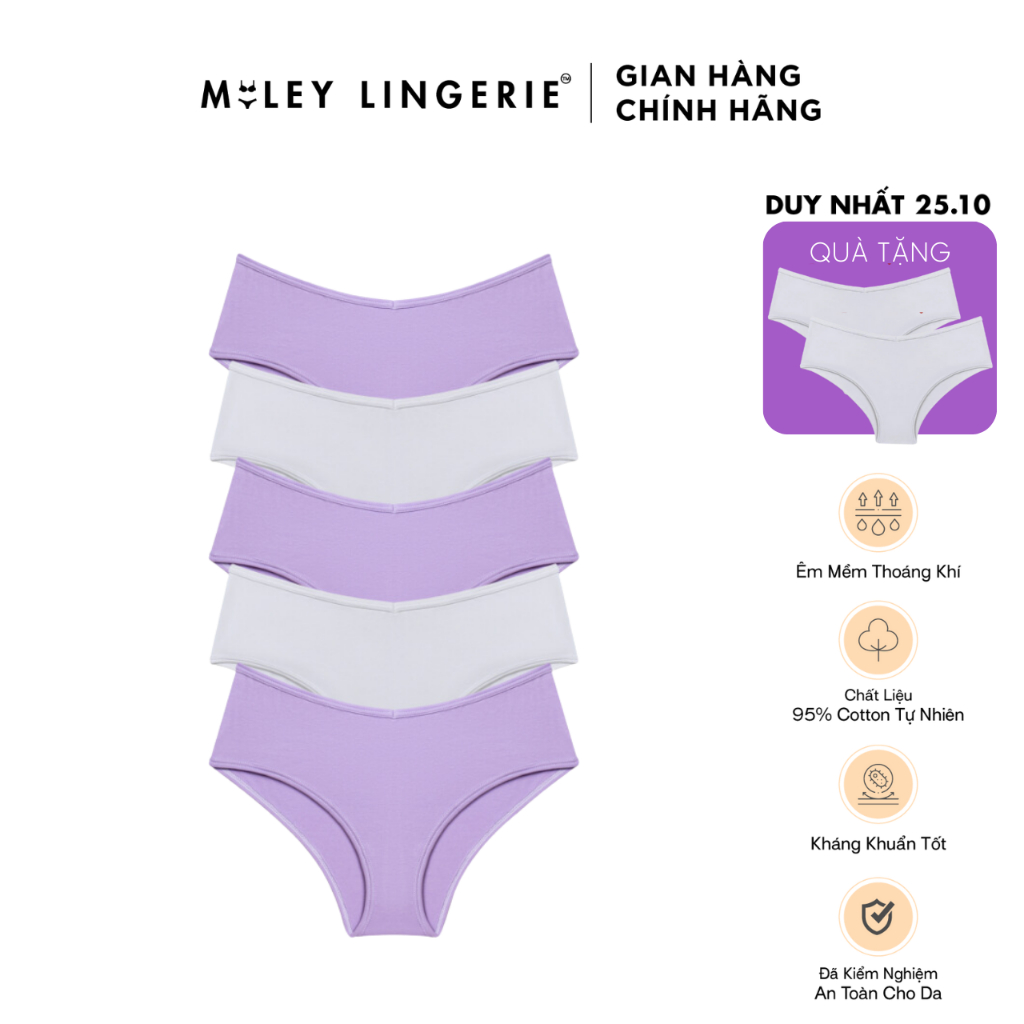 Combo 5 Quần Cotton Lưng Xéo Sweet Love Being Me Miley Lingerie