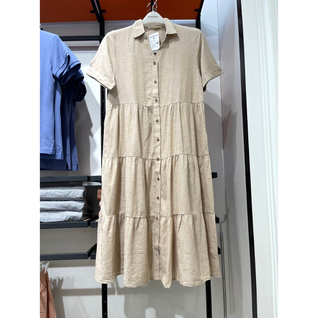 Đầm Dài Nữ Linen Dress Giordano 05462203