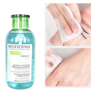 Nước tẩy trang bioderma 500ml dành cho da dầu da khô và da nhậy cảm
