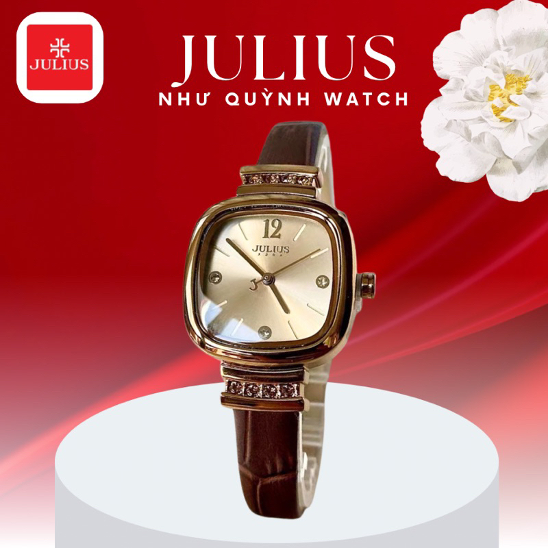 Đồng hồ nữ Julius Hàn Quốc Ja-863E dây da (Nâu)