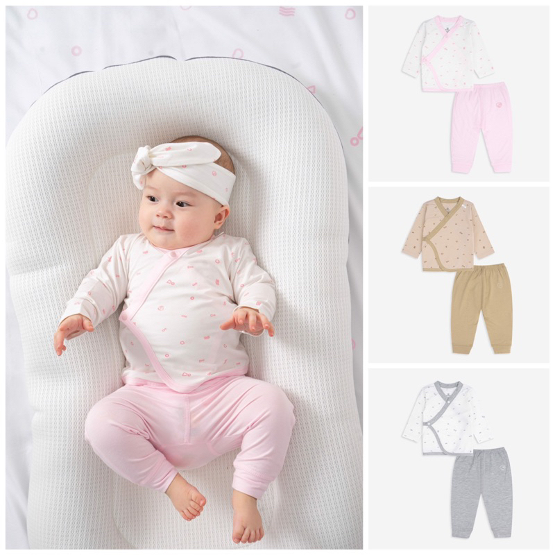 Bubaby Bộ dài tay cài chéo Signature - Bambus BBB110808