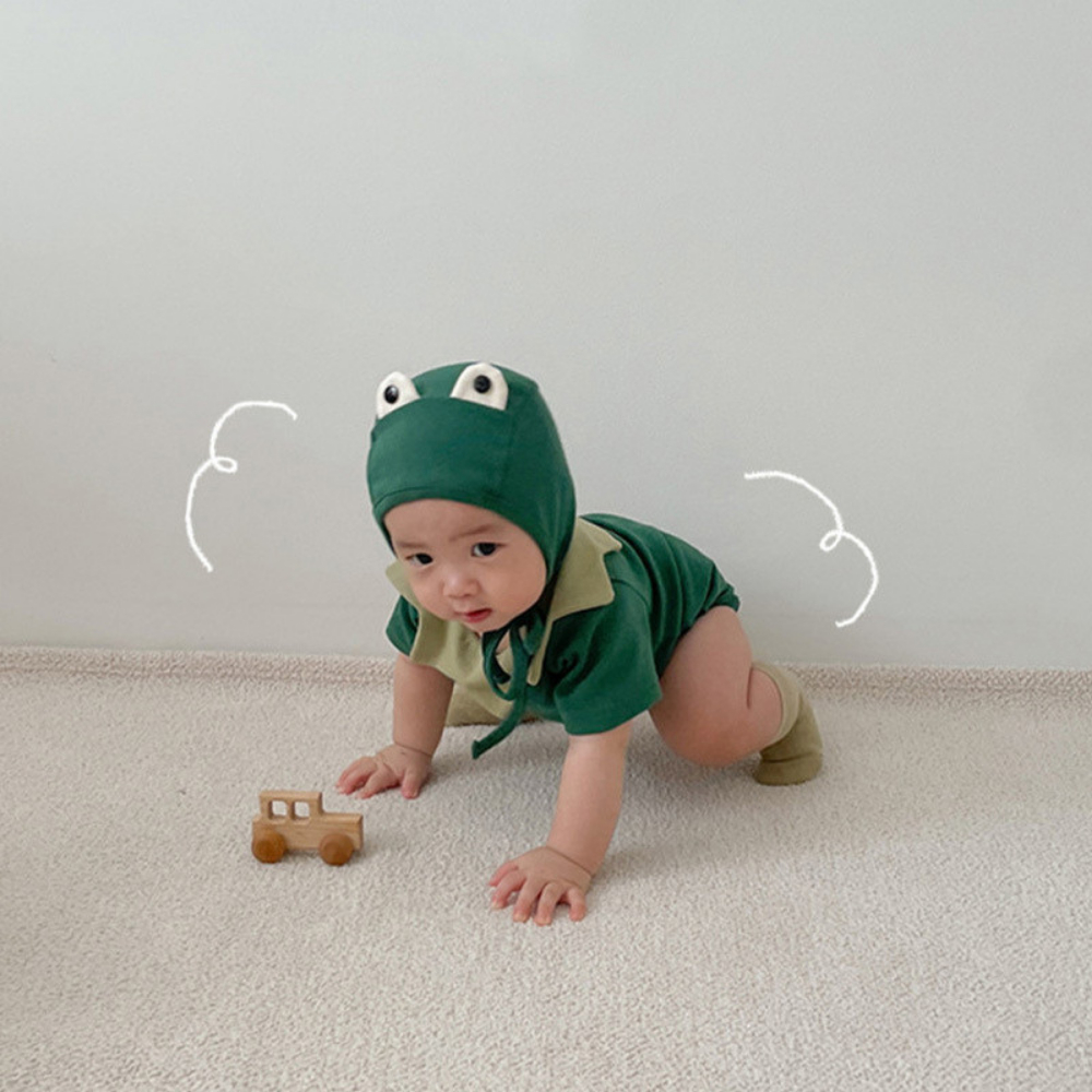 Set body chú ếch cho bé sơ sinh 4-6kg chất thun lạnh mềm mát BDK08