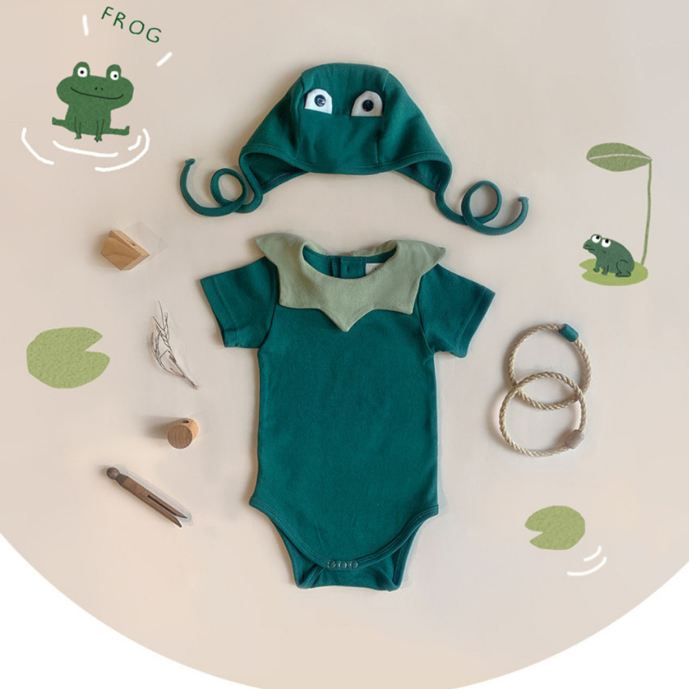 Set body chú ếch cho bé sơ sinh 4-6kg chất thun lạnh mềm mát BDK08