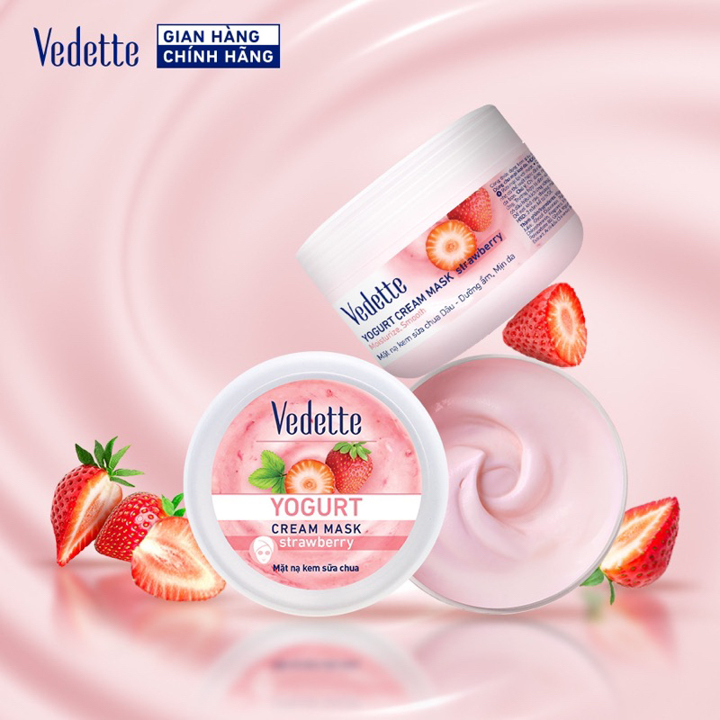 Mặt nạ kem sữa chua Vedette Dâu Tây 120ml