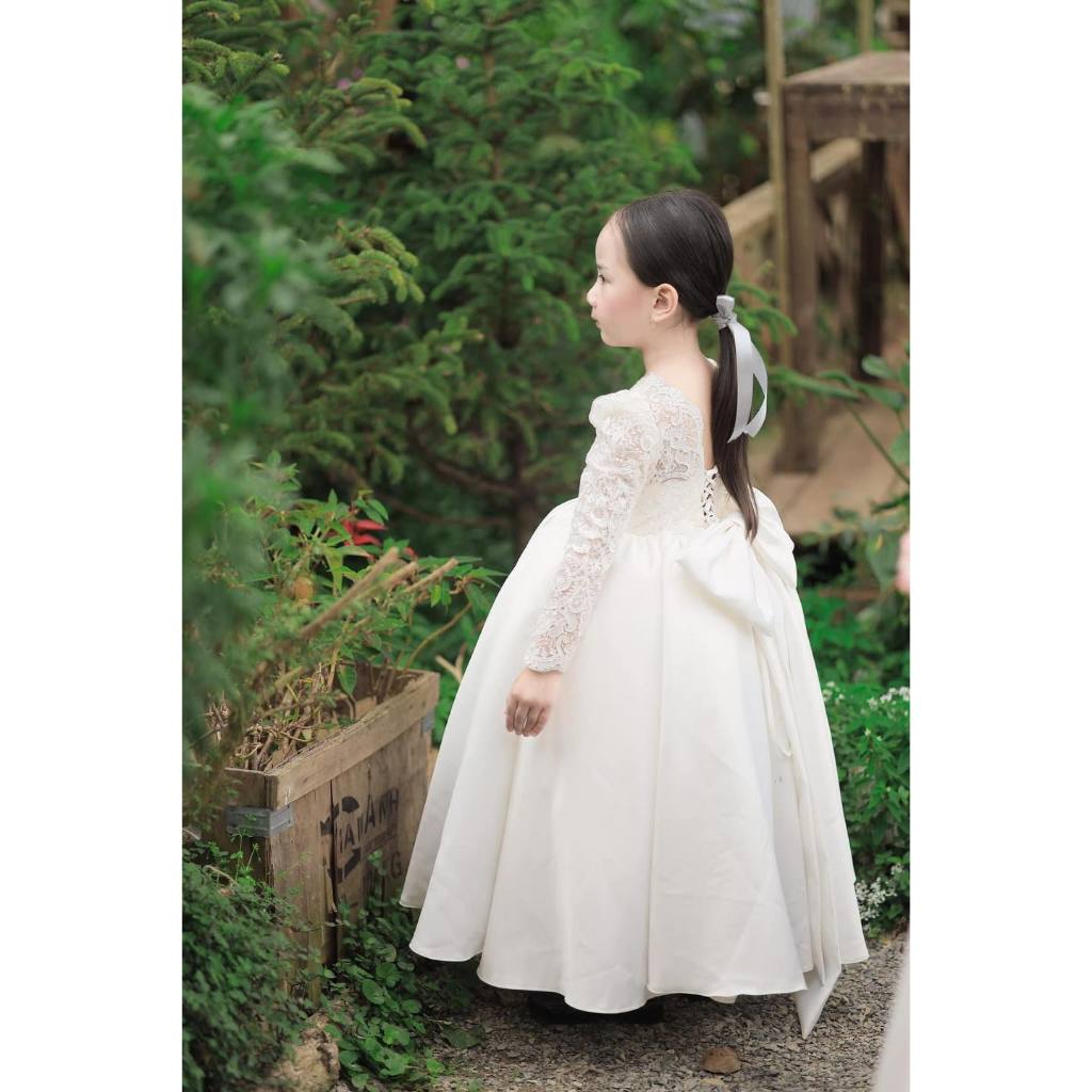 Váy đầm công chúa cho bé gái - Váy trắng công chúa bé gái đi chơi ,dự tiệc