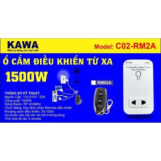 Ổ cắm điều khiển từ xa 1500w c02-rm2a