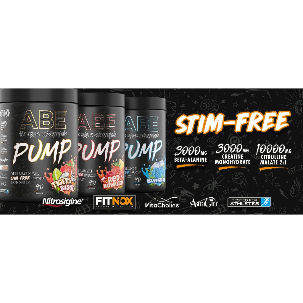 Bột tăng sức mạnh pre workout ABE PUMP 40 lần, tập trung tỉnh táo tăng cường sức mạnh KHÔNG CAFFEIN từ APPLIED NUTRITION