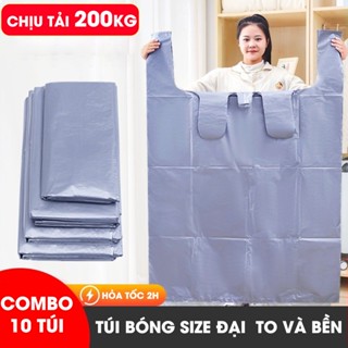 Combo 10 túi nilon size đại loại đẹp, dẻo, dai, túi bóng hai quai dùng gói hàng, chuyển nhà, đựng rác.