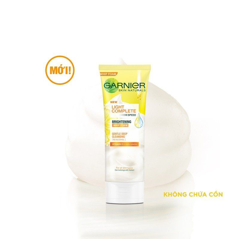 Sữa Rửa Mặt Tạo Bọt Sáng Da Garnier Skin Naturals Light Complete Speed Brightening Whip Foam 50ml