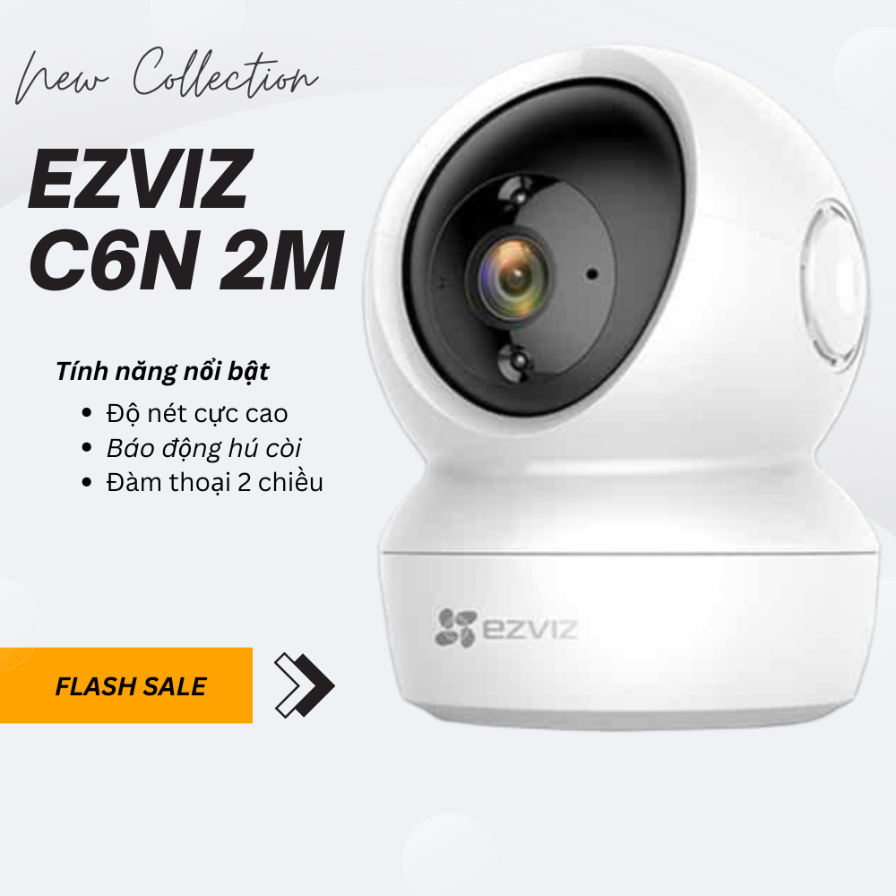 [Nhập ELEZ55 giảm 10% tối đa 120K] Camera WI-FI EZVIZ C6N 1080p FHD Trong Nhà, Quay Quét 360 Độ, Đàm Thoại 2 Chiều