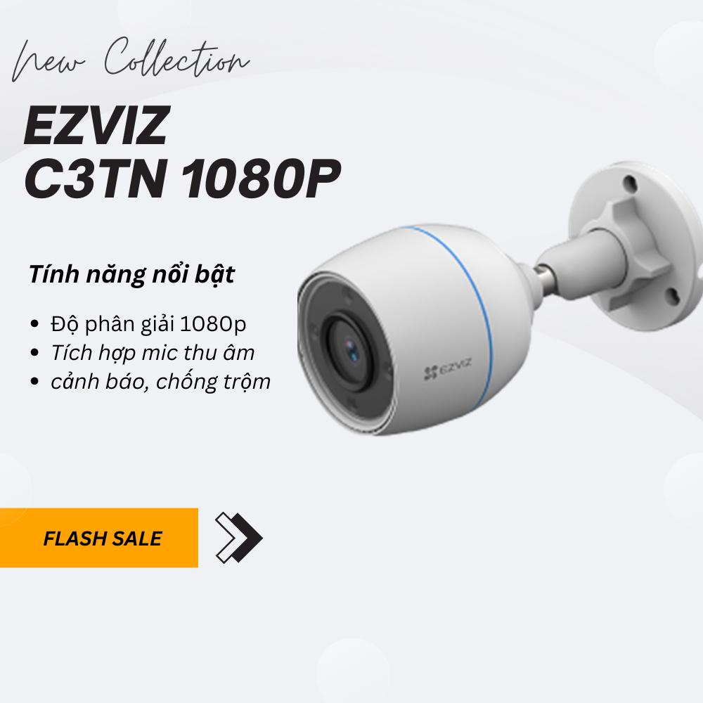 camera ip wifi ngoài trời ezviz c3tn / h3c Full HD 1080p 2.0M có mic thu âm BH 2 năm