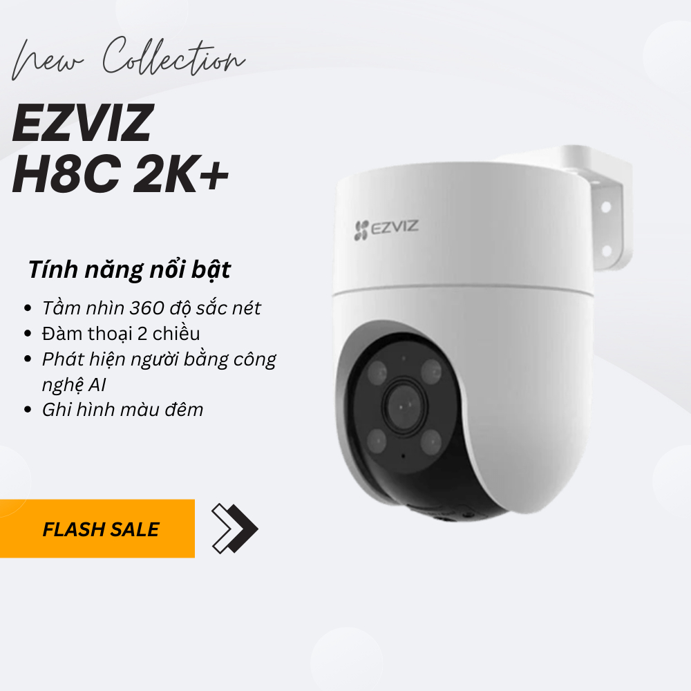 Camera WIFI EZVIZ H8C 4MP 2K+ Full HD , Xoay 360, Trò Chuyện 2 Chiều, Ghi Hình Màu