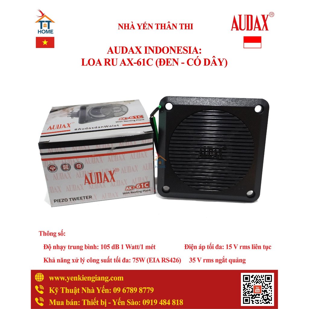 ⚡ LOA ru AUDAX CAO CẤP NEW - CÓ DÂY ⚡ AX 61C ⚡ Loa cao cấp nhập khẩu chính hãng Indonesia