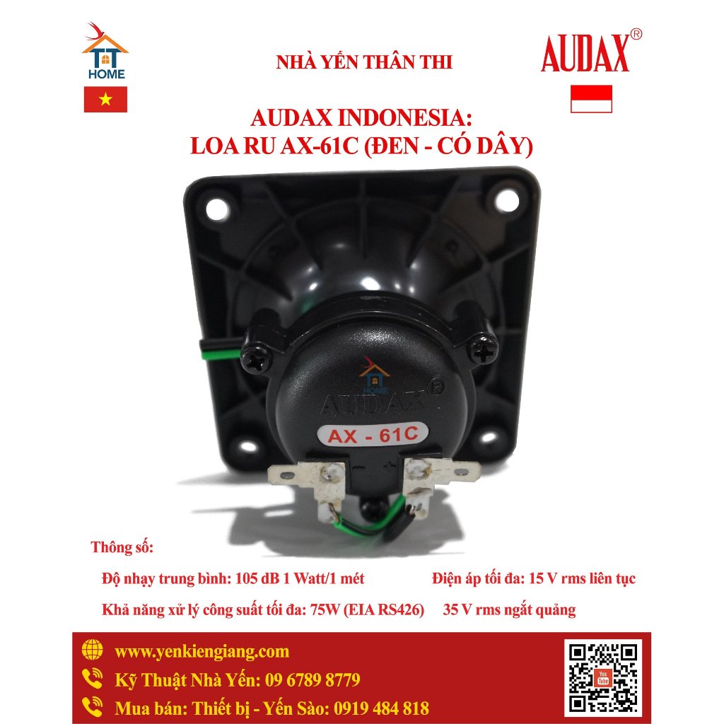 ⚡ LOA ru AUDAX CAO CẤP NEW - CÓ DÂY ⚡ AX 61C ⚡ Loa cao cấp nhập khẩu chính hãng Indonesia