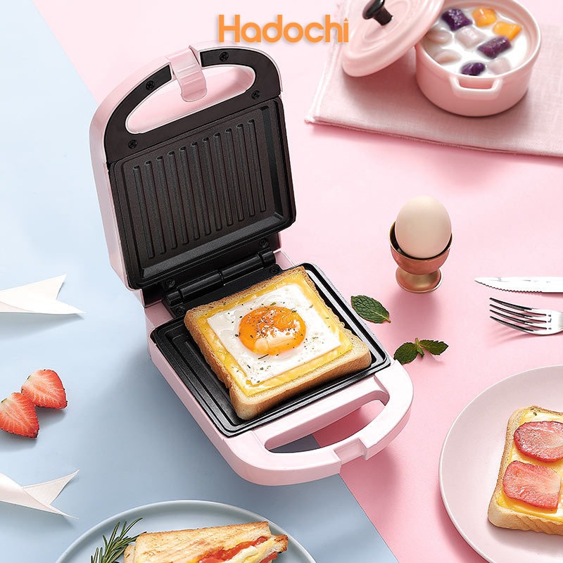 Máy Nướng Bánh Mỳ Sandwich, Kẹp Bánh Mỳ, Làm Bánh Waffle Rán Trứng, Thịt Làm Bữa Sáng Nhanh Công Suất 650W