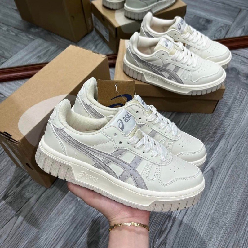 Giày Asics Court MZ Cream Black Gum Nam Nữ 36>43, giày Asics Court bản S.Cấp full pk