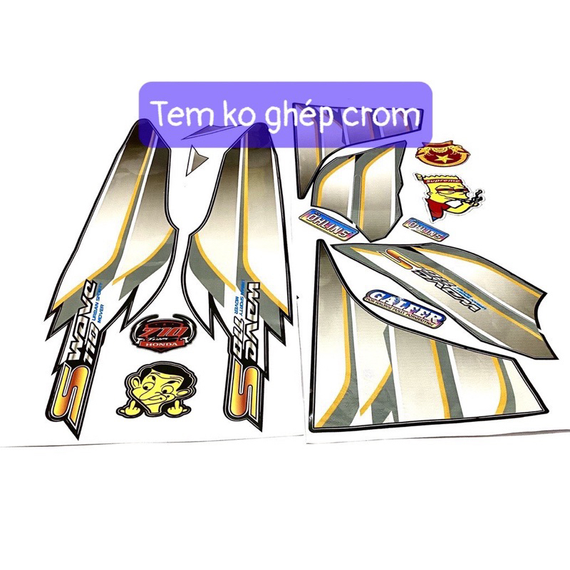 Combo tem wave s + dán yếm bạc dán cho wave 50-100-110
