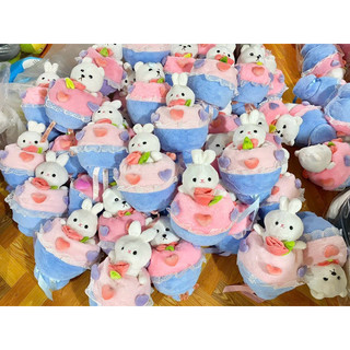 Set gấu bông bó hoa gấu thỏ