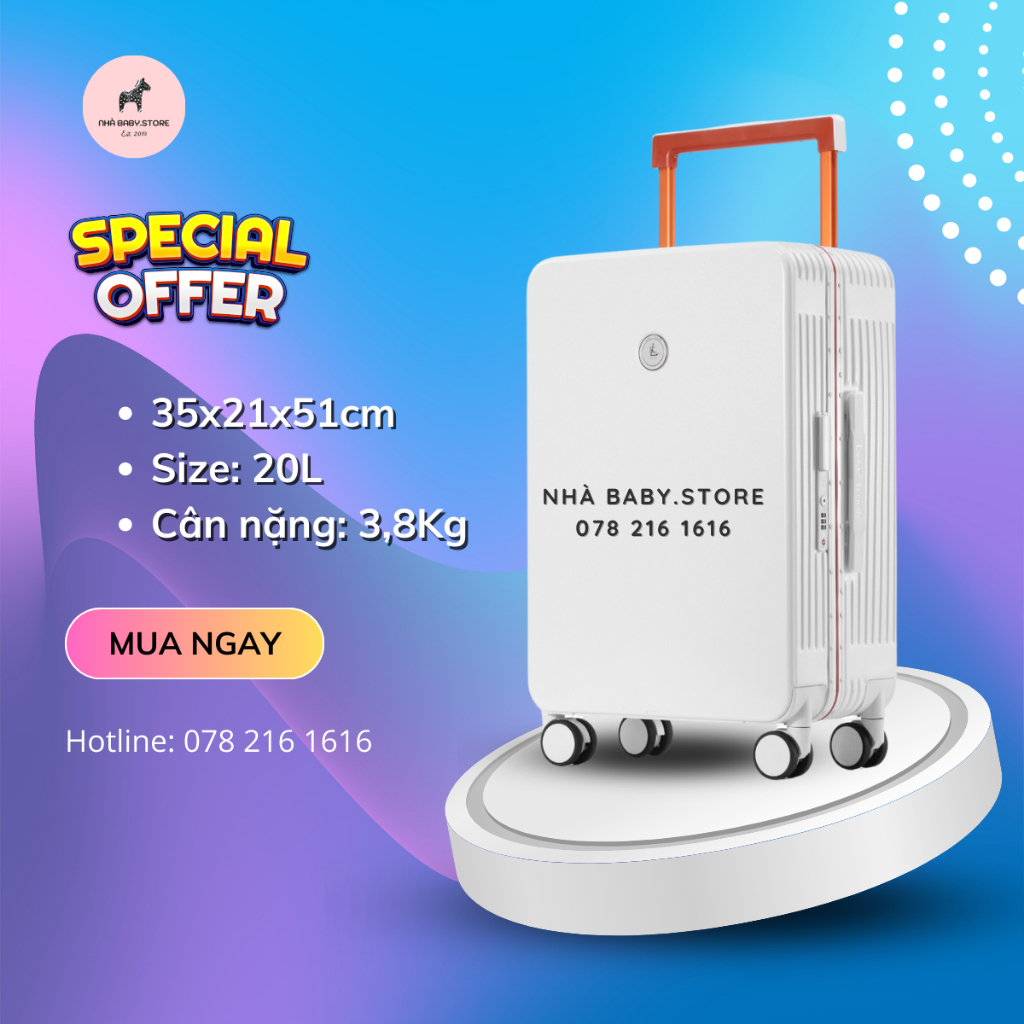 Vali Lvke Trunk2108A chính hãng sang trọng và cao cấp - Vali khung nhôm 20L