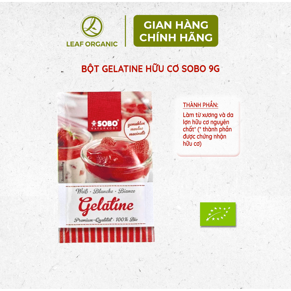 Gelatine hữu cơ Sobo 10g dạng bột/lá