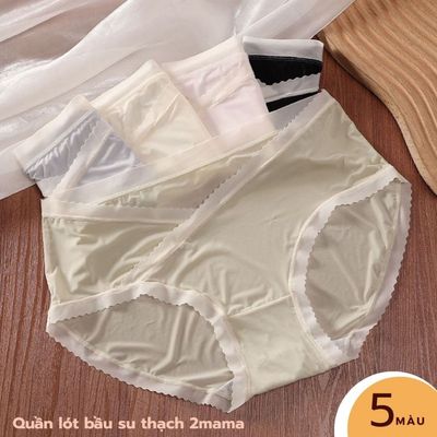 Quần lót bầu và sau sinh 2mama chất liệu Su Thạch cao cấp, cạp chéo tránh chạm vết mổ bigsize đũng sáng màu