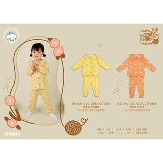 [CHAANG] Bộ dài cúc giữa cổ sen Mèo Chaaang