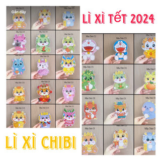 Lì xì chibi mẫu mới 2024 , lì xì tết hoạt hình dễ thương