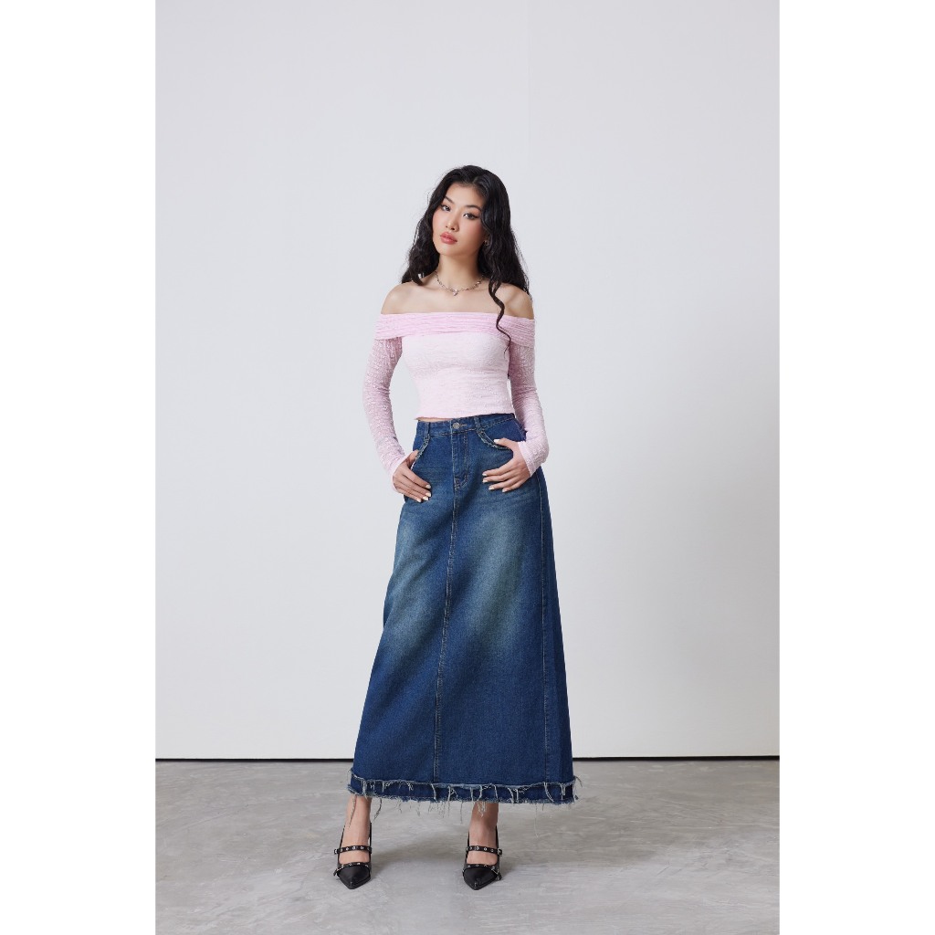 Chân Váy Jeans Dáng Dài Form A - ZURIN SKIRT - GOÛT DE JUN