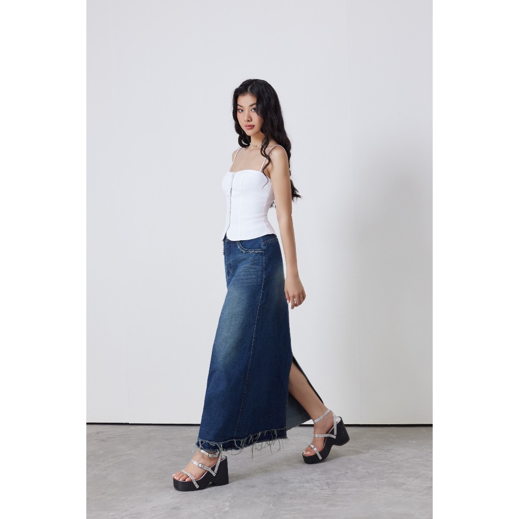 Chân Váy Jeans Dáng Dài Form A - ZURIN SKIRT - GOÛT DE JUN