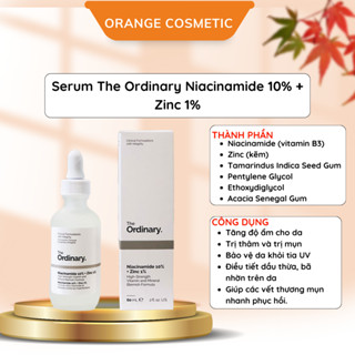 Serum dưỡng da The Ordinary Niacinamide 10% + Zinc 1% tinh chất kiềm dầu, giảm mụn 30ml