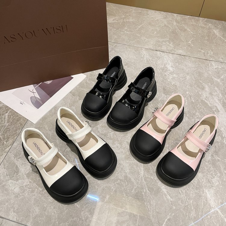 Giày búp bê lolita nữ đế cao da mềm LANZHI bản hộp cao cấp - giày nữ xinh xắn