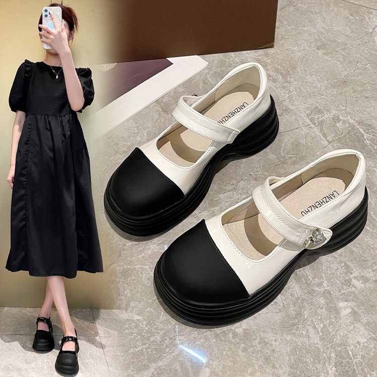 Giày búp bê lolita nữ đế cao da mềm LANZHI bản hộp cao cấp - giày nữ xinh xắn