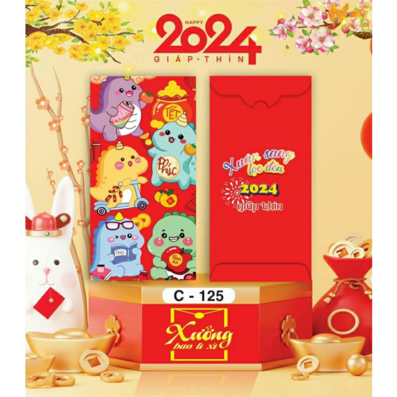 1 SET 10 BAO LÌ XÌ RỒNG MỪNG XUÂN GIÁP THÌN 2024
