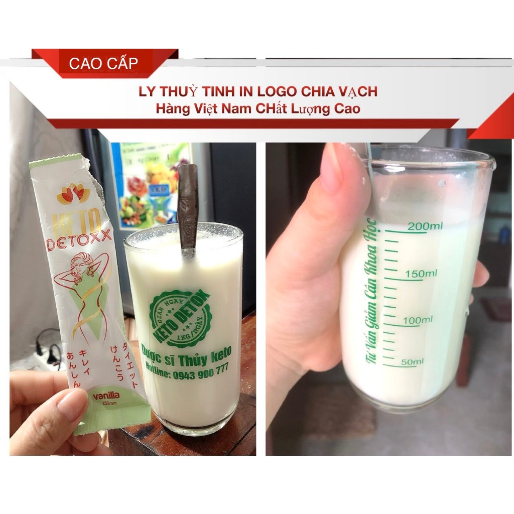 Ly Thủy Tinh Chia Vạch Chính Xác Dùng Pha Sữa