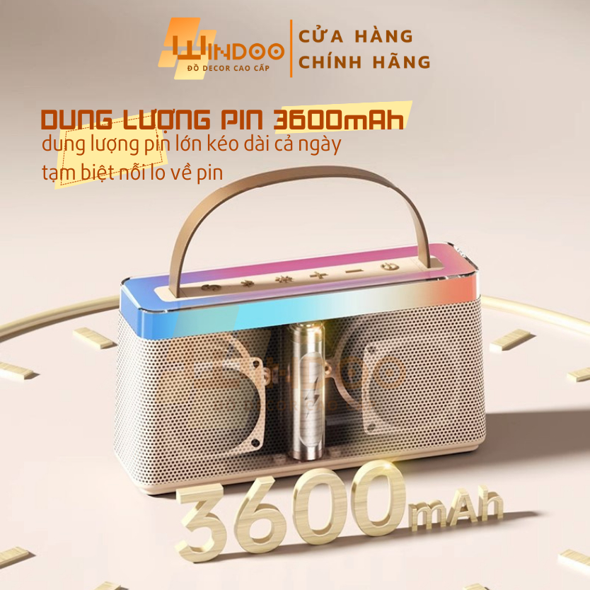 Loa bluetooth karaoke công suất lớn, loa hát karaoke âm thanh chất lượng bassh mạnh siêu trầm WINDOO WD83