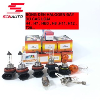 Bóng Đèn Halogen cho nhiều dòng xe H3 H4 H7 H8 H11 H6 H16 9005 HB3 T20
